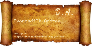 Dvorzsák Andrea névjegykártya